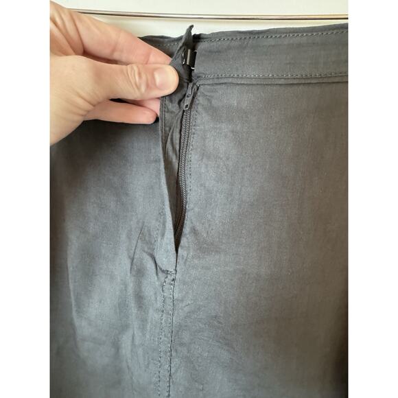 Eileen Fisher Linen Blend Straight Skirt 14 Gray Pleats Lightweight - Picture 3 of 9